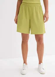 Short taille élastiquée en crêpe gaufré, bonprix