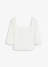 Bluse mit Puffärmeln und Smoke-Detail, bonprix