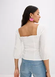 Bluse mit Puffärmeln und Smoke-Detail, bonprix