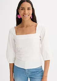 Bluse mit Puffärmeln und Smoke-Detail, bonprix