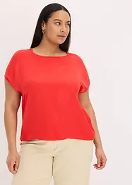 T-shirt avec empiècement en satin, bonprix