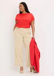 T-shirt avec empiècement en satin, bonprix