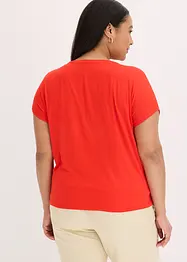 T-shirt avec empiècement en satin, bonprix