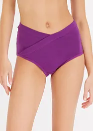 Lot de 4 slips taille haute coton, forme V, bonprix