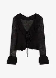 Feinstrickjacke mit Rüschen, bonprix