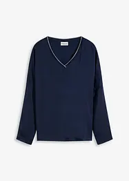 T-shirt à manches chauve-souris, empiècement en satin, bonprix