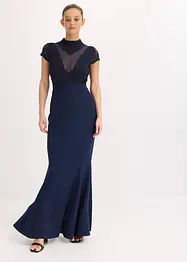 Robe longue avec dentelle et mesh, bonprix