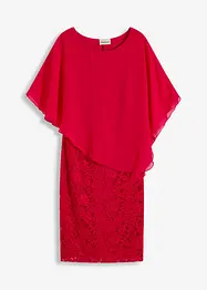 Robe en dentelle avec haut drapé en crêpe fin, bonprix