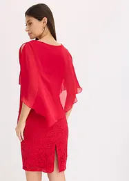 Robe en dentelle avec haut drapé en crêpe fin, bonprix
