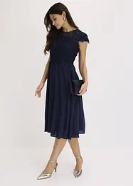 Midikleid aus zartem Tüll mit Spitze, bonprix