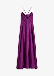 Robe à bretelles en satin texturé, bonprix