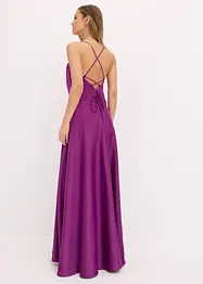 Robe à bretelles en satin texturé, bonprix