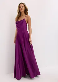 Robe à bretelles en satin texturé, bonprix