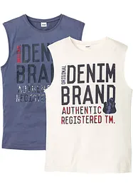 Lot de 2 débardeurs 100% coton, bonprix