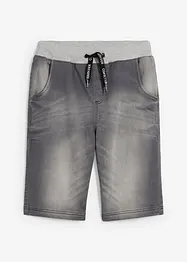 Bermuda en molleton aspect jean, Regular, bonprix