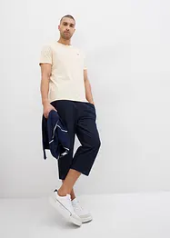 Pantalon 3/4 molleton aspect denim à taille élastiquée, bonprix