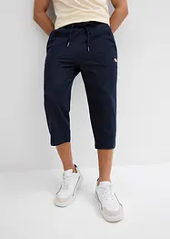 Pantalon 3/4 molleton aspect denim à taille élastiquée, bonprix