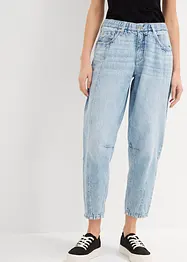 Jean barrel taille mi-haute peu extensible, cropped, bonprix