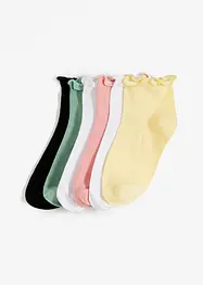 Kurzsocken mit Wellenrand mit Bio-Baumwolle (6er Pack), bonprix