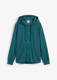 Sweat zippé à capuche avec élastique, bonprix
