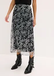 Jupe plissée en jersey mesh, bonprix