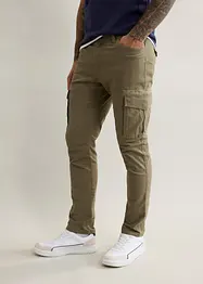 Pantalon slim extensible, jambes droites, avec poches cargo, bonprix