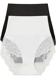 Lot de 2 culottes sculptantes lasercut, maintien modéré, bonprix