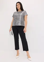 T-shirt imprimé léopard à sequins, bonprix