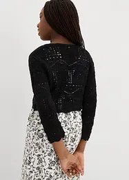 Boléro manches 3/4 en maille ajourée, bonprix