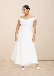 Robe de mariée à encolure Carmen avec dentelle, bonprix