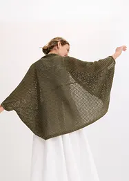 Poncho à motif ajouré, avec lin, bonprix