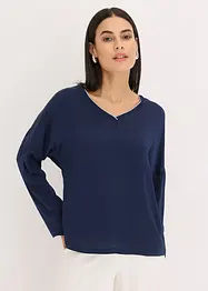 T-shirt à manches chauve-souris, empiècement en satin, bonprix