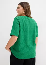 T-shirt en crêpe avec broderies anglaises, bonprix