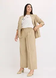 Bundfaltenhose mit Leinenanteil, bonprix