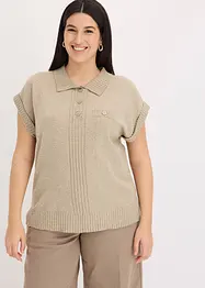 Pull col polo en coton mélangé, bonprix