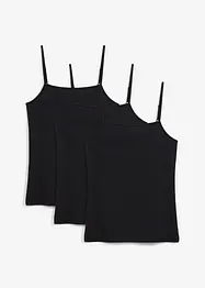 Lot de 3 hauts à bretelles fines, bonprix