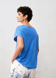 T-shirt 100% lin avec dentelle, bonprix