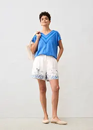 T-shirt 100% lin avec dentelle, bonprix