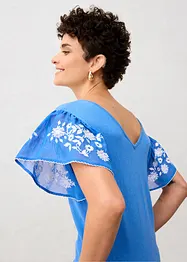 Stricktop mit Seidenanteil und Chiffonärmeln, bonprix