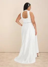 Brautkleid aus glänzendem Satin mit Spitze, bonprix