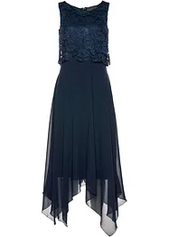 Robe premium en crêpe avec dentelle, bonprix