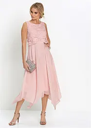 Robe premium en crêpe avec dentelle, bonprix