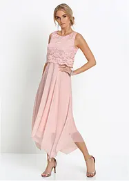 Robe premium en crêpe avec dentelle, bonprix