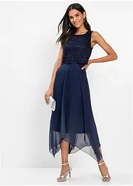 Robe premium en crêpe avec dentelle, bonprix