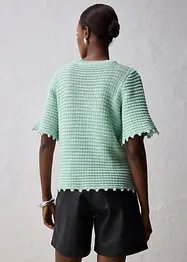 Ajour-Pullover mit Leinenanteil, bonprix