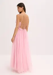 Robe longue en tulle délicat avec dentelle, bonprix