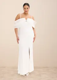 Brautkleid aus glänzendem Satin mit Strasssteinenverzierungen, bonprix