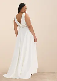 Brautkleid aus glänzendem Satin mit Spitze, bonprix