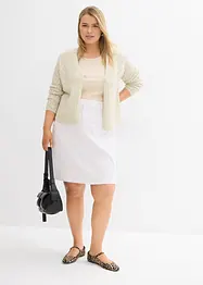 Jupe en jean, taille haute, extensible, bonprix