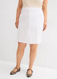 Jupe en jean, taille haute, extensible, bonprix